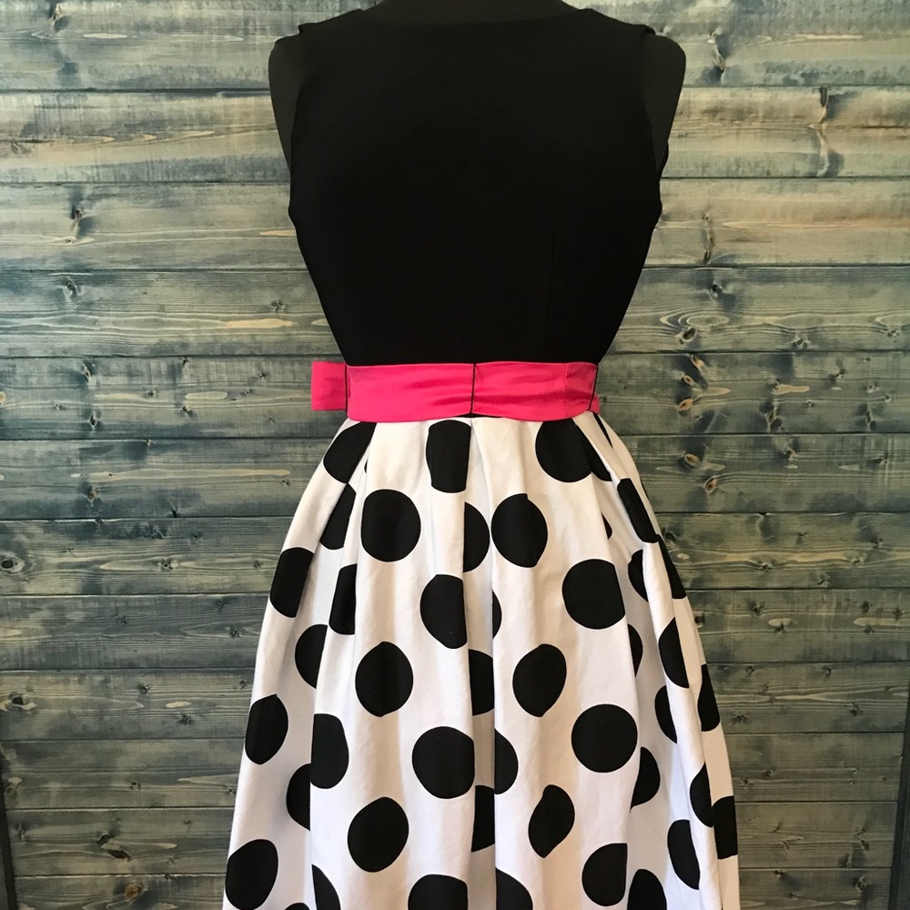 Black and white polka dot dress